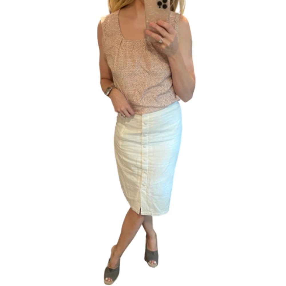 White Button Skirt